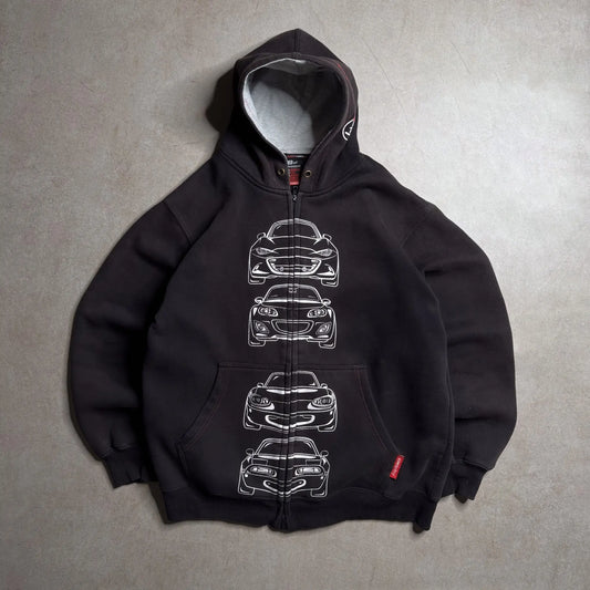 Vintage Mazda MX-5 Miata Zip-Up Hoodie - L HARDTUNED