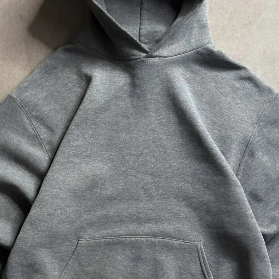 Vintage Russell Athletic Gray Hoodie - M Center