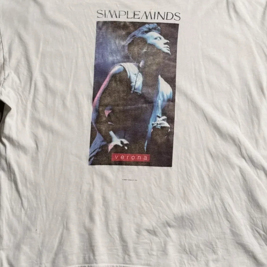 Vintage SIMPLE MINDS White T-shirt - S