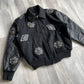 1980s Alpha Cubic Racing Team Multi Patch Black Racing Jacket - S sullivansvintage