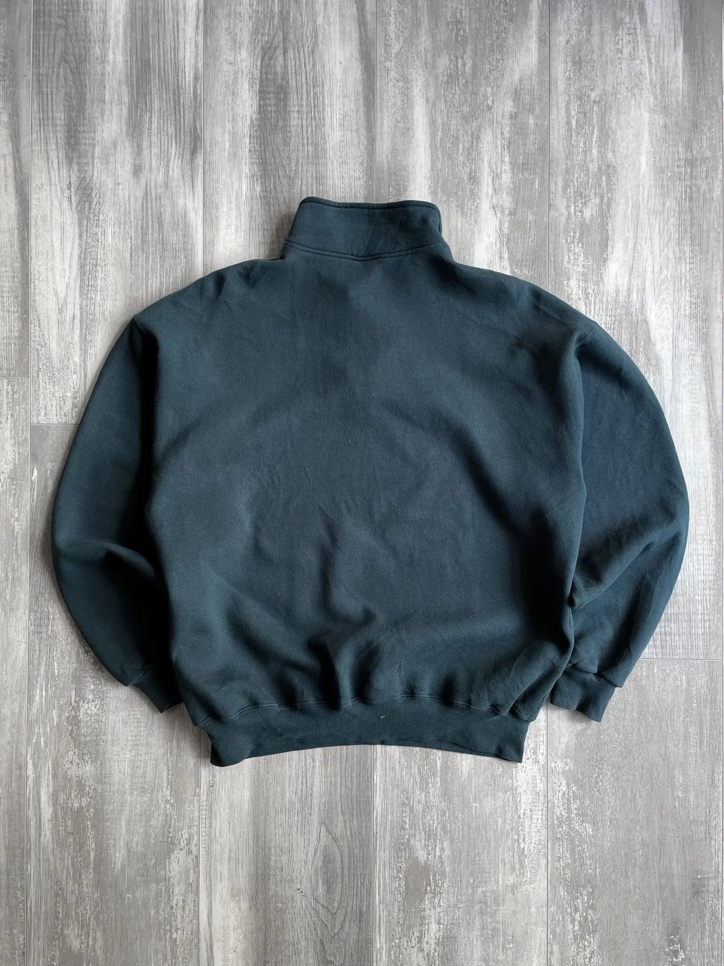1990's Russell Athletic Forest Green Quarter Zip - XL sullivansvintage