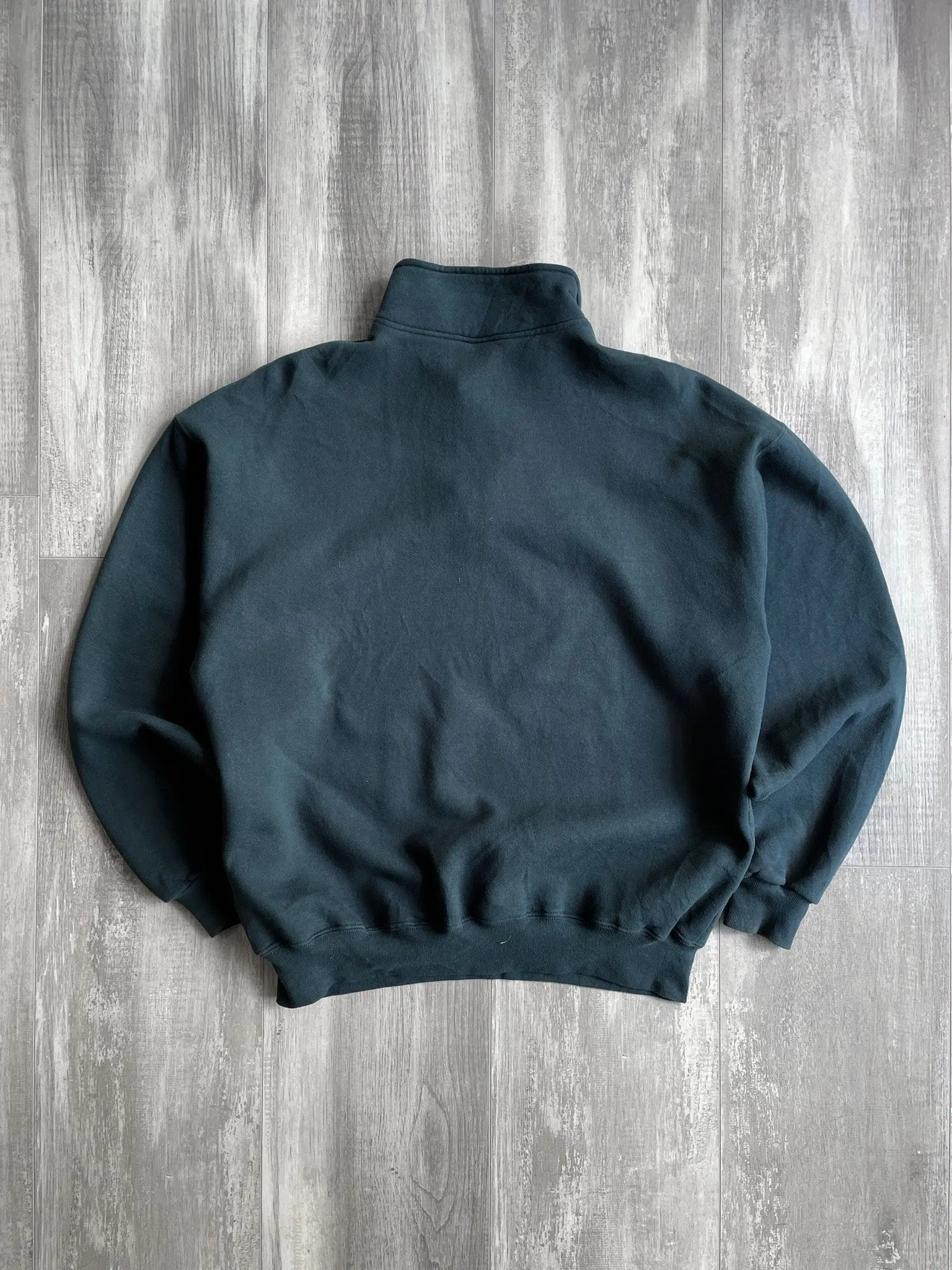 1990's Russell Athletic Forest Green Quarter Zip - XL sullivansvintage