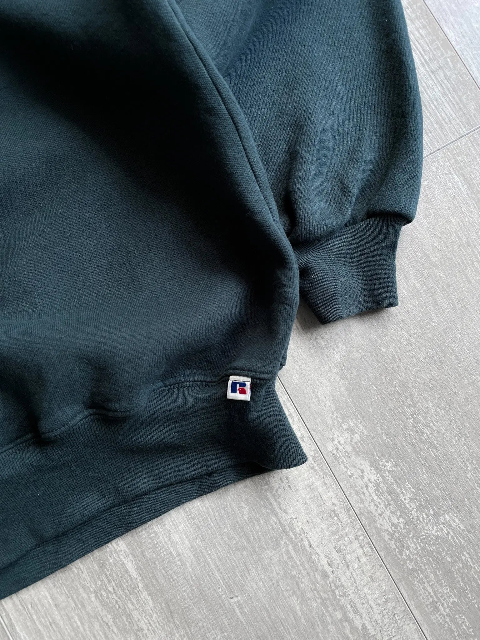 1990's Russell Athletic Forest Green Quarter Zip - XL sullivansvintage