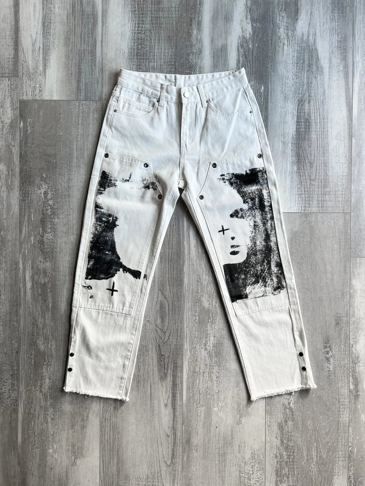 Aelfric Eden White Graphic Pants sullivansvintage