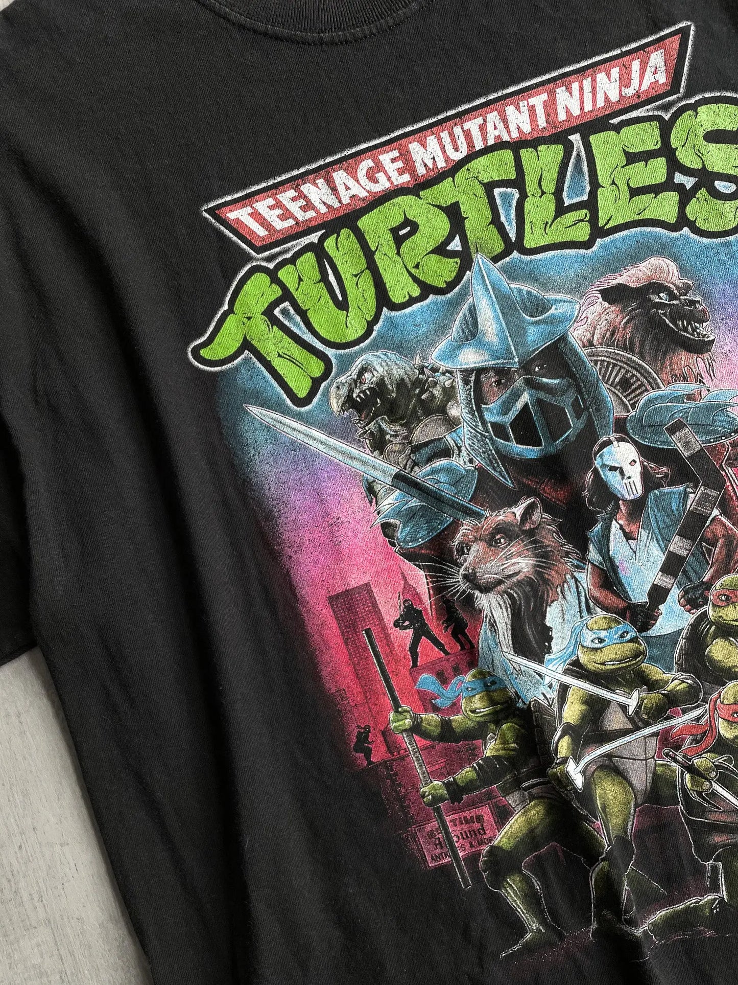American Thrift X Teenage Mutant Ninja Turtles Poster V1 Vintage T-Shirt  Vintage Black