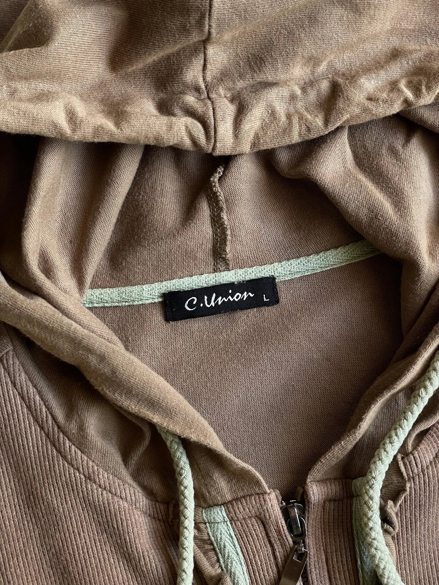 C.Union Y2K Brown Zip Up Hoodie - L sullivansvintage