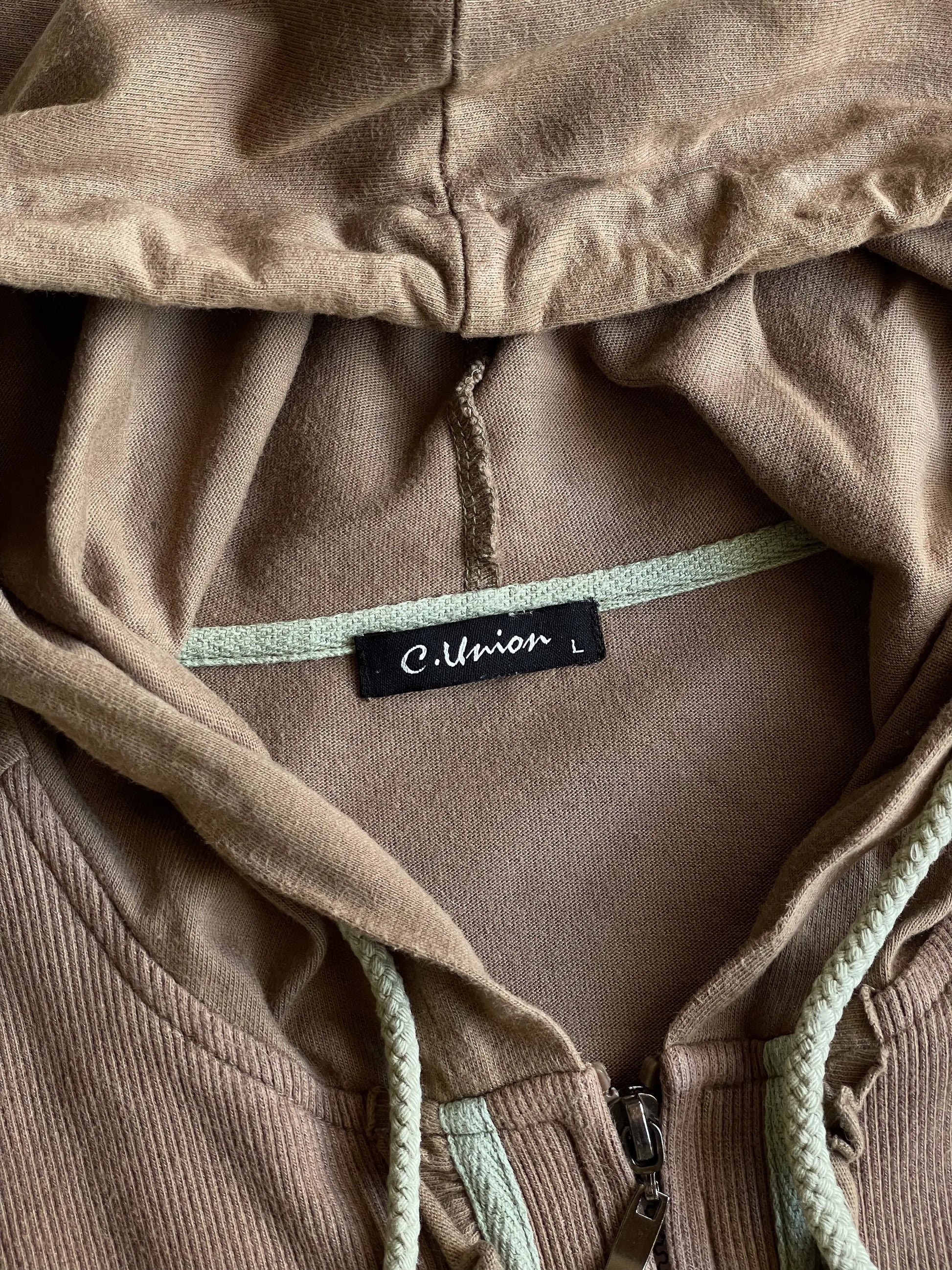 C.Union Y2K Brown Zip Up Hoodie - L sullivansvintage