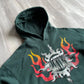 Loiter Biker Hoodie Green - M sullivansvintage