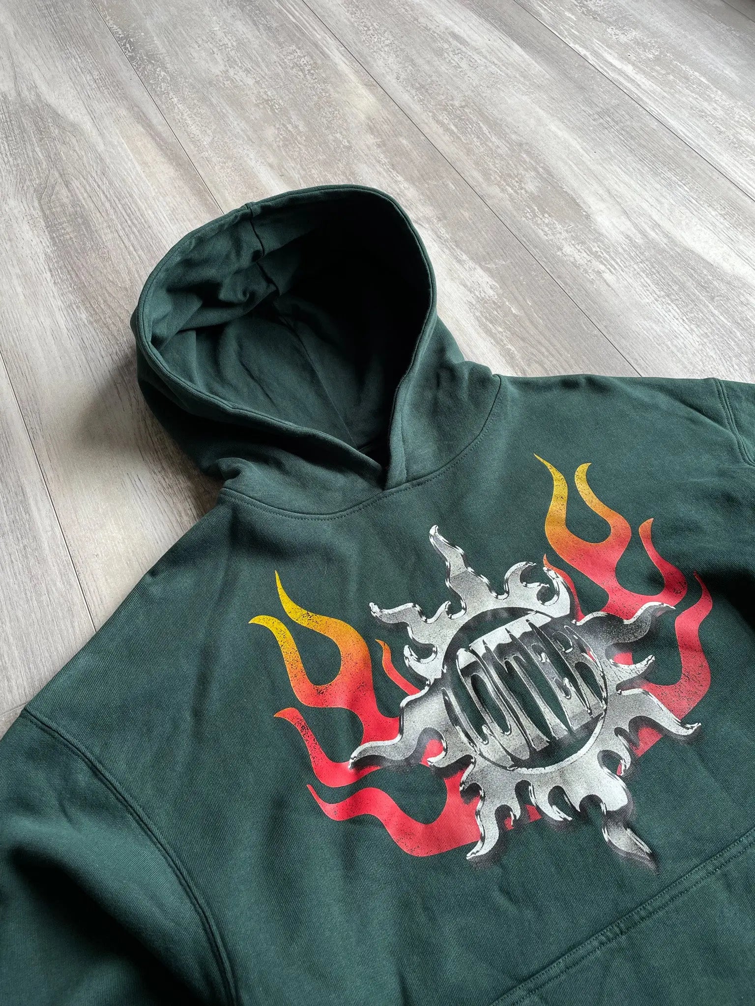 Loiter Biker Hoodie Green - M sullivansvintage