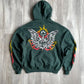 Loiter Biker Hoodie Green - M sullivansvintage