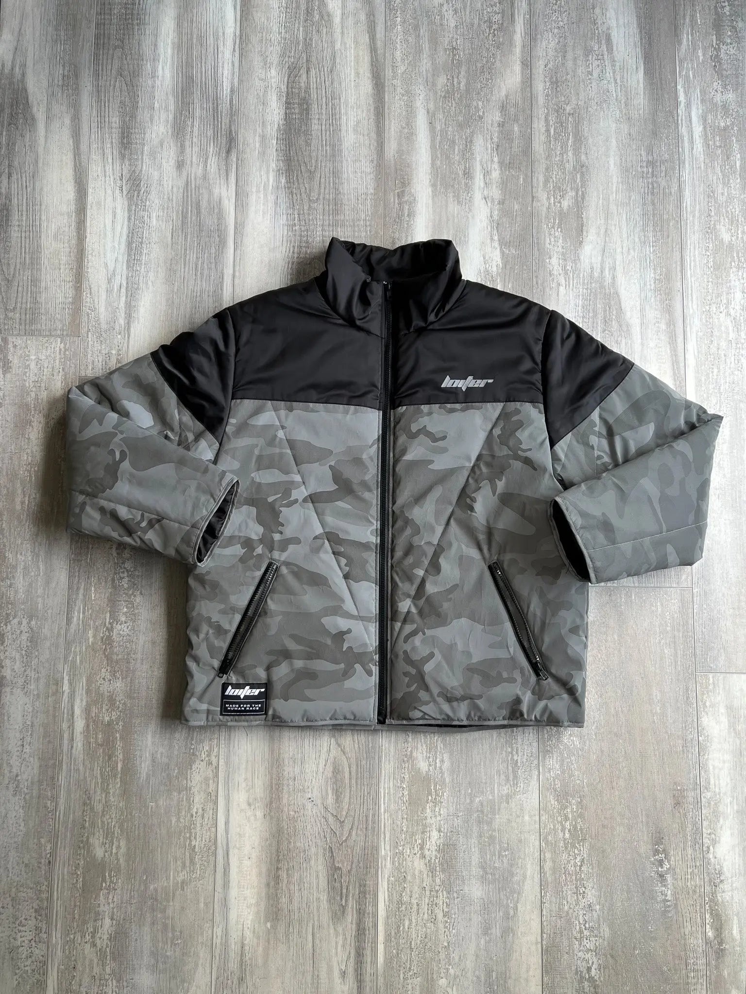 Loiter Camo Puffer Reflective Jacket - M sullivansvintage