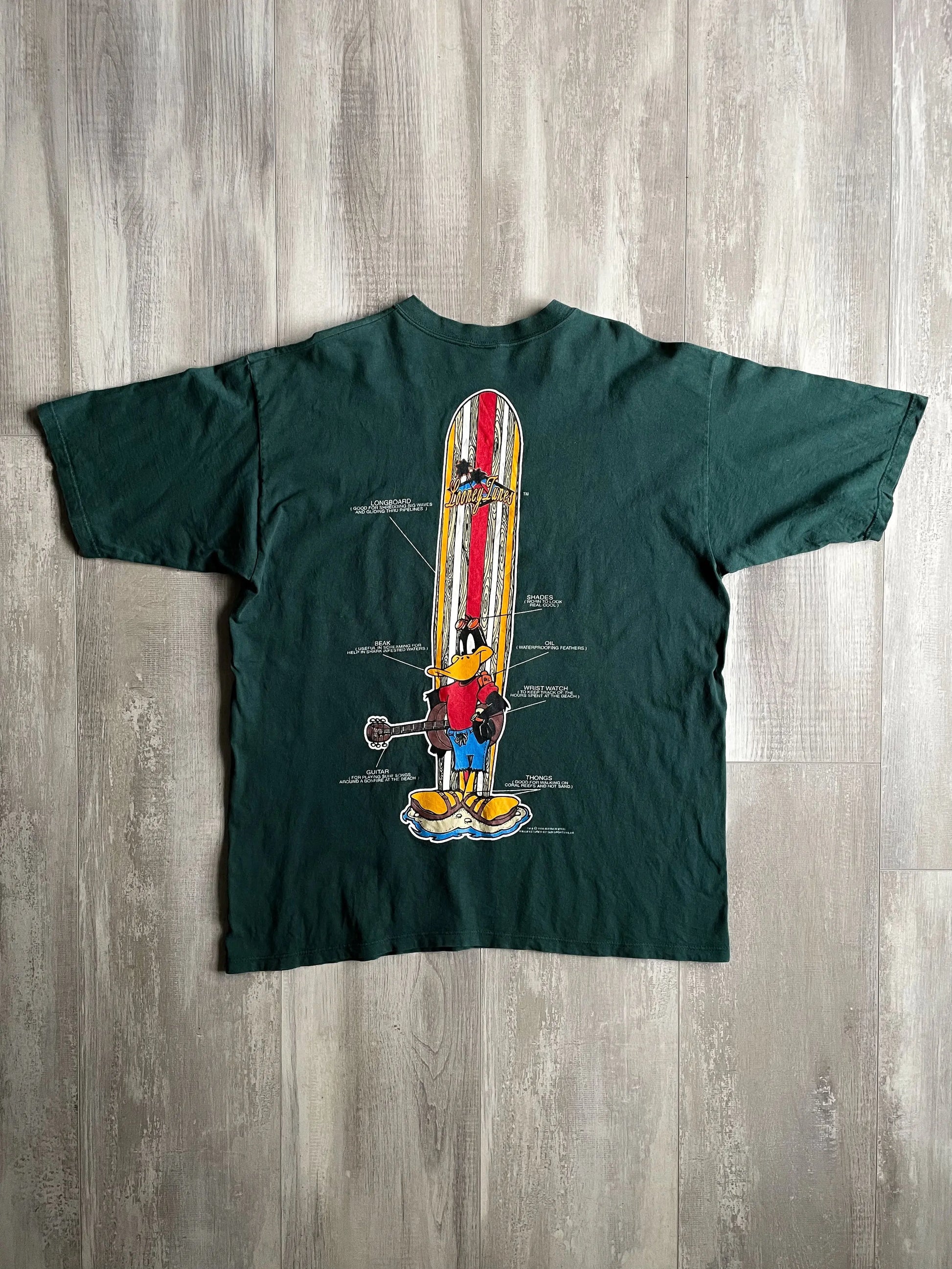 Looney Tunes Daffy Duck Surf Tee - XL sullivansvintage