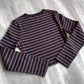 SBRN Striped Black/Red Long Sleeve Crop Top - 12 sullivansvintage