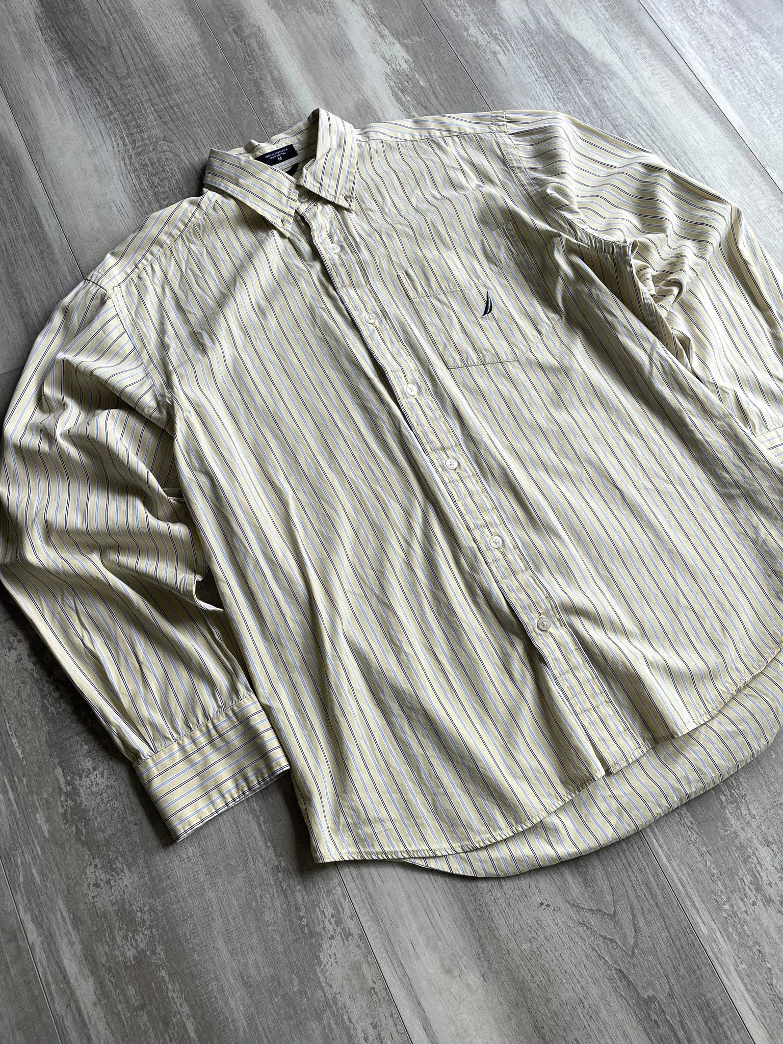 Vintage Nautica Yellow Striped Button Down - M sullivansvintage